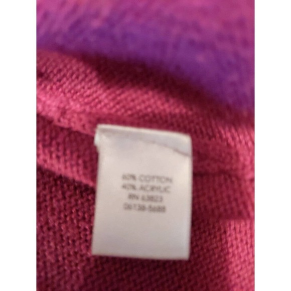 Set purple pointelle open cardigan Sleeveless Cowl set size Medium 3/4 sleeve - Picture 8 of 10
